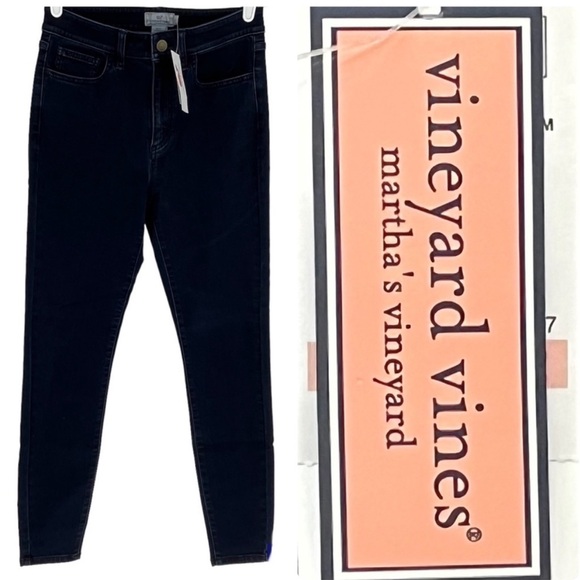 VINEYARD VINES NWT HIGH RISE DOVER DENIM JEANS DEEP BAY BLUE 2 WOMEN’S - Picture 1 of 9